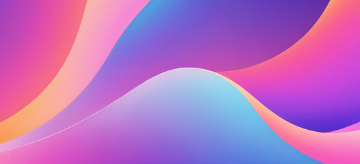 Vibrant fluid gradient wavy abstract background. Modern background featuring smooth, flowing wavy shapes in a vibrant pastel gradient of blue, purple, pink, and orange