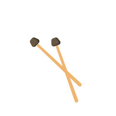 Drum sticks icon, music instrument vector illustration in trendy style.
