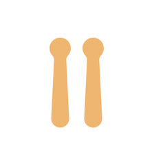 Drum sticks icon, music instrument vector illustration in trendy style.