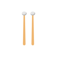 Drum sticks icon, music instrument vector illustration in trendy style.
