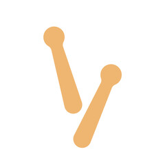 Drum sticks icon, music instrument vector illustration in trendy style.