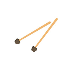 Drum sticks icon, music instrument vector illustration in trendy style.