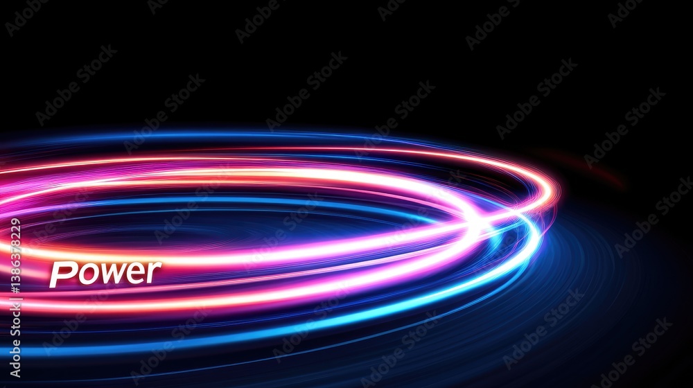 Poster abstract swirling neon light trails creating a powerful energy effect ideal for technology backgroun