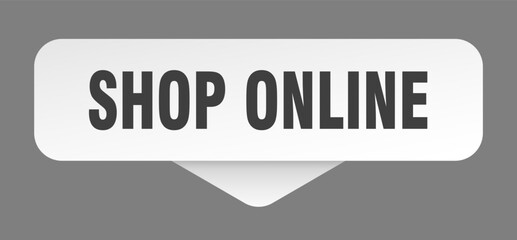 shop online sticker. shop online sign isolated on gray background