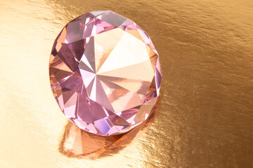faceted large diamond. geometric object. luxury and wealth