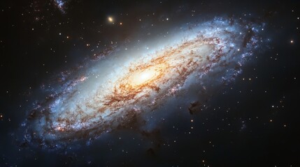 Stunning spiral galaxy in deep space with vibrant star clusters and cosmic dust