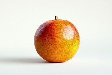 Single Grapefruit with Smooth Peel on White Background in Studio Setting