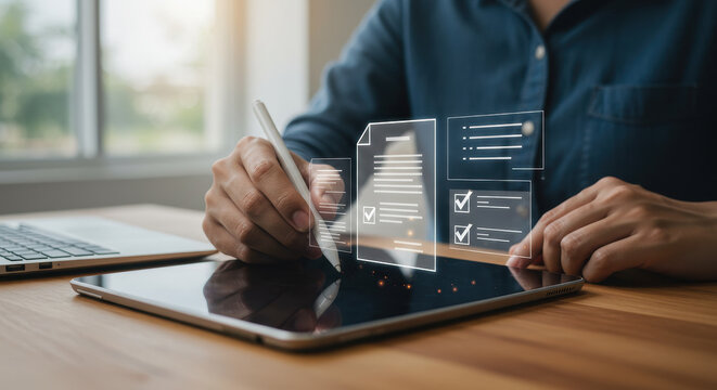 Digital Signature: Streamline Workflow with E-Signing on Tablet. Secure Documents & Enhance Productivity with Easy Online Approval!