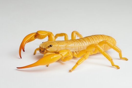 Camel Spider Crawling Insect with Prominent Jaws on Plain Background