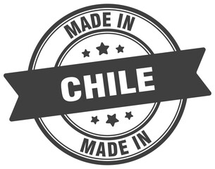 Made in Chile round sign. Made in Chile stamp.