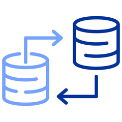 Data and Network Icon Symbol Outline Color 
