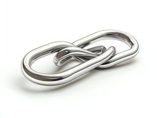 Fototapeta premium Interlocked Metal Chain Links Representing Connection and Strength on White Background