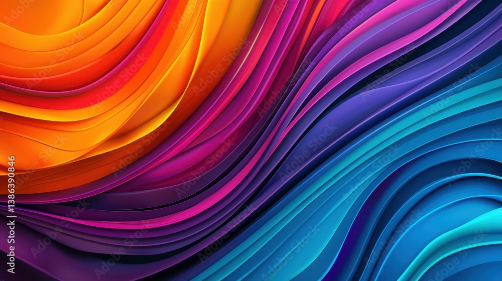 Poster experience a dynamic mix of vibrant colors and fluid shapes in this stunning 3d gradient abstract de