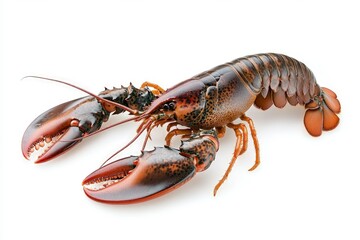 Fresh Whole Lobster Isolated on White Background Ready for Cooking