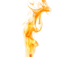 Flame Bursting From Lighter Orange Isolated on Transparent Background