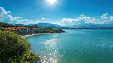 Fototapeta premium A day filled with sunshine and bright colors in Floranopolis, Brazil.