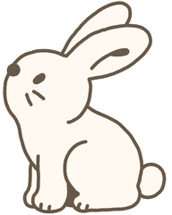 위를 바라보는 토끼 캐릭터 일러스트