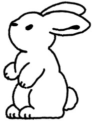 두 발로 선 토끼 캐릭터 일러스트