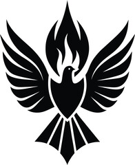 Pentecost Icon Vector – Religious Silhouette Illustration for Christian Themes