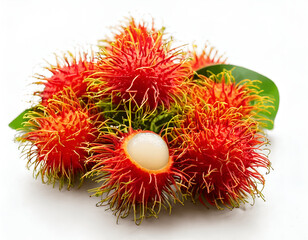 rambutan fruit on white background