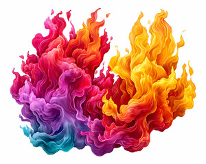 Obraz premium Vibrant, swirling, colorful paint explosion isolated on white