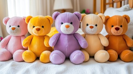Adorable Plush Teddy Bears in a Cozy Room Setting
