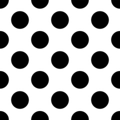Black and white seamless polka dot pattern vector

