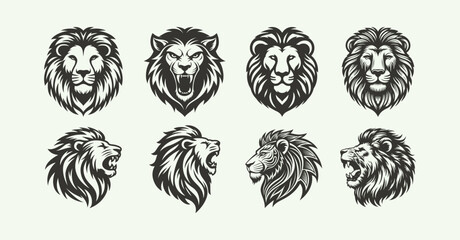 Lion roaring face tattoo art illustration