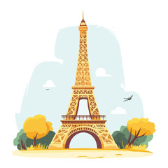 flat design tour eiffel icon vector illustration