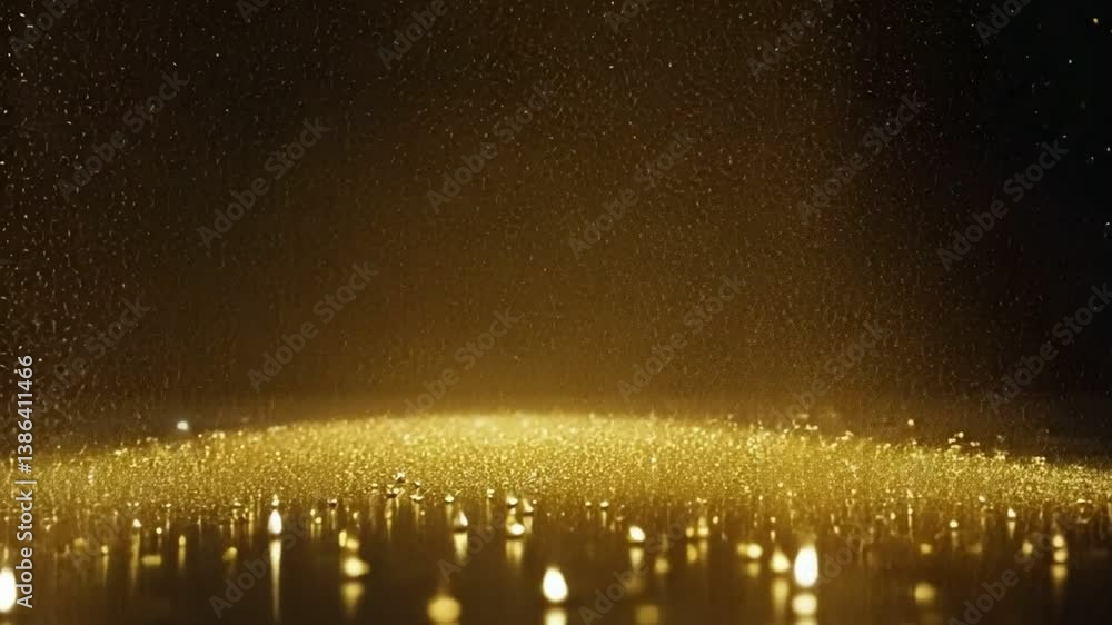 Aufkleber golden bubbles: an ethereal scene captures a cascade of golden bubbles shimmering against a backdrop