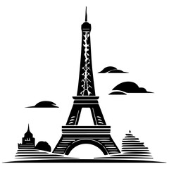 Obraz premium flat design tour eiffel icon vector illustration