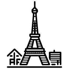 Obraz premium flat design tour eiffel icon vector illustration