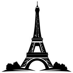 flat design tour eiffel icon vector illustration