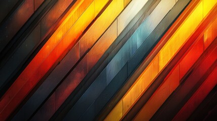 Obraz premium Abstract Diagonal Stripes: Warm Hues and Geometric Design