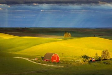 Red barn in Moscow, Idaho