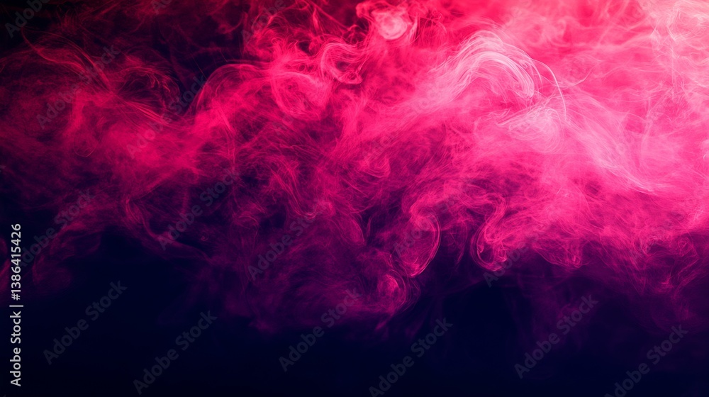 Poster Abstract pink smoke with soft wisps and dark background creating a dramatic effect : Generative AI