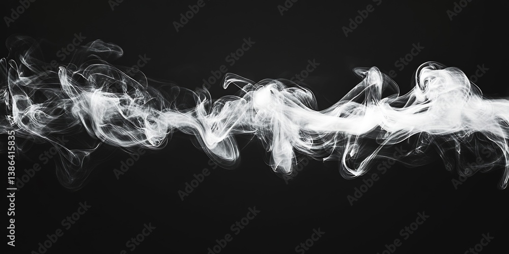 Aufkleber abstract swirling smoke pattern on a pristine black background with dramatic lighting : generative a