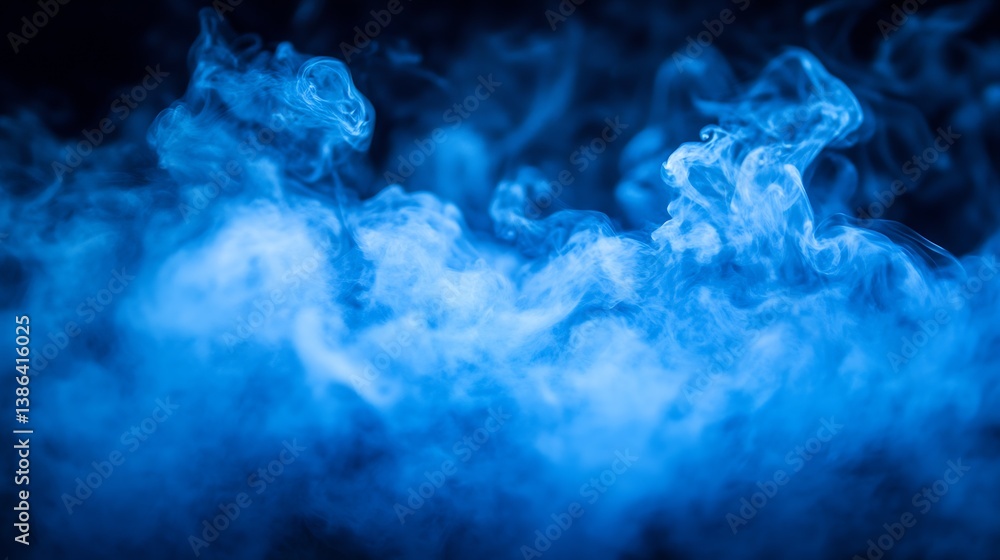 Aufkleber thick clouds of blue smoke swirling elegantly in the air creating a mysterious atmosphere : generati