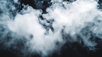 Fototapeta premium Dramatic view of thick smoke swirling against a black backdrop creating an emotive and mysterious atmosphere : Generative AI