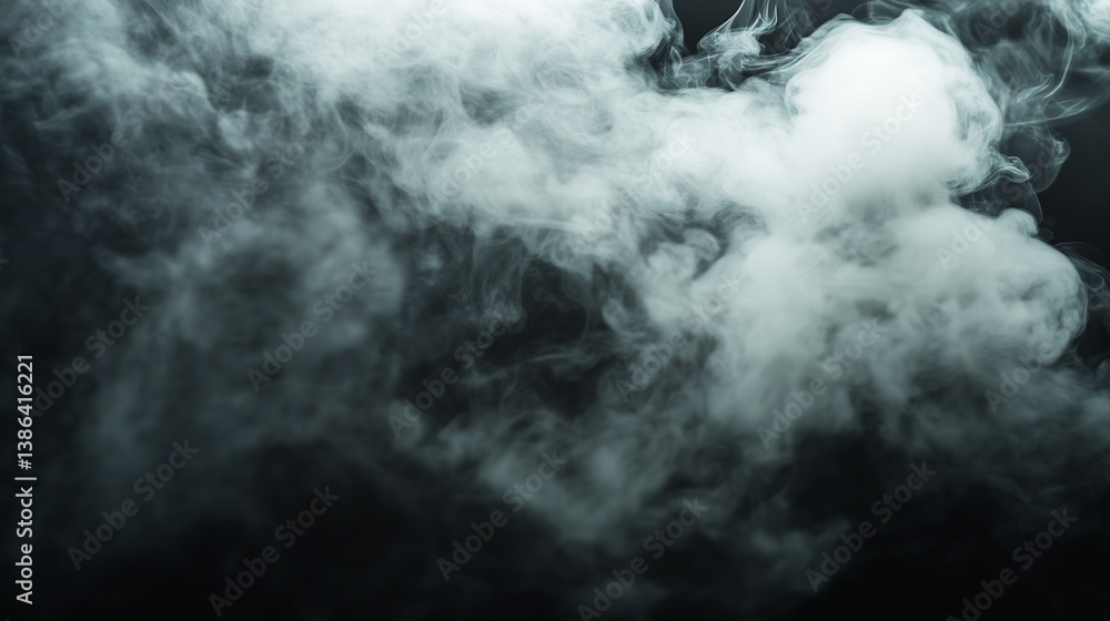 Aufkleber mysterious and ethereal smoke or fog effect against dark background for artistic creations : generat