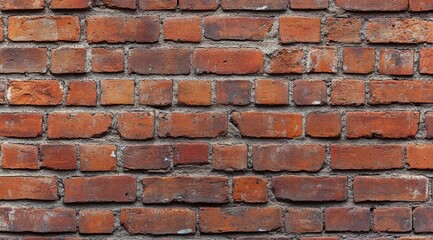 Obraz premium Detailed red brick wall texture with weathered patterns