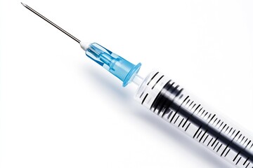 Fototapeta premium Precise Close-Up Image of a Syringe Showing Needle and Measurement Markings : Generative AI