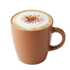 Fototapeta premium Steaming Cappuccino with Cinnamon in a Ceramic Mug.
