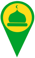 green mosque location icon