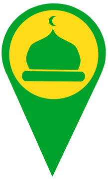 green mosque location icon