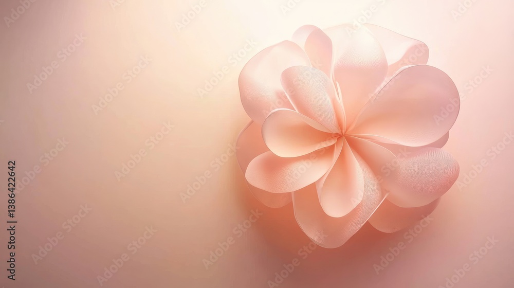 Poster centered bouquet with rounded shape on a gradient pink backdrop with subtle shadows