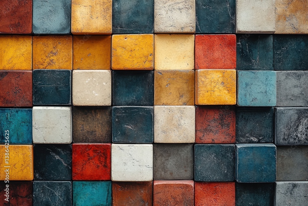 Leinwandbilder wooden blocks create intricate mosaic pattern in a creative interior design setting showcasing vario