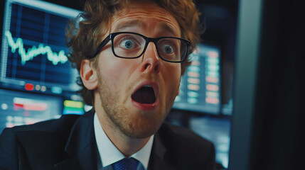 株価暴落でショックを受けているトレーダー