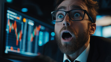 株価暴落でショックを受けているトレーダー