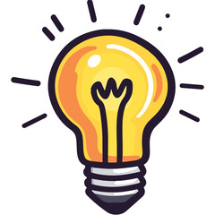 Creative Idea and Bulb Icon Flat Design.